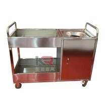 퇴식구 잔반처리대 급식실 카트형 짬처리 식당 개수대, 1.0 잔류 수집 그릇 120x50x100