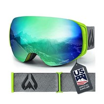 WildHorn Outfitters 와일드혼 로카 스키 고글 미국 스키팀 공식 공급업체 UV400, Citrus / Emerald, Adult