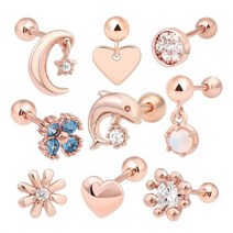 [오노마] ONM 14k 금침 로즈골드 큐빅 피어싱