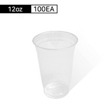 12온스 PET컵투명컵테이크아웃컵아이스컵 100개, 단품