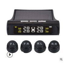 Tpms x6 무선 태양열 충전 타이어 압력 모니터 내장 자동차 범용 타이어 고정밀 타이어 압력 모니터링 시스템, External sensor+English voice