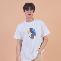 키밍 캐릭터 독수리 남성박스티 우정티 특이한티