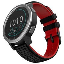 MYSNBKN Compatible with Garmin Vivoactive 4 Band 22mm Soft Silicone Watch for Active/ Galaxy 46 mm/G, Black Red