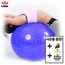 로키아 짐볼 밸런스볼 마사지 돌기형 코어운동 필라테스 임산부 75cm + 스트레칭 밴드 증정, 퍼플+스트레칭 밴드 증정