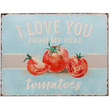 맞춤형 I Love You From Head 토마토 금속 주석 사인 커피 코너 디저트 안뜰 농가 홈 컨트리 장식, 01 WHITE_01 30x30 센치메터
