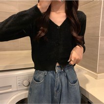 샤샤몰 앙고라 크롭 가디건