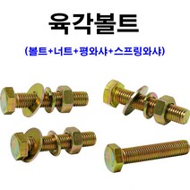 소량판매 육각볼트 M6 (볼트+너트+평와샤+스프링와샤), M6x60