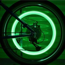 디엠몰 2+2 자기주장 뚜렷한 컬러 자전거 바퀴 조명 휠 라이트 자전거꾸미기 야간 라이딩, 그린+블루