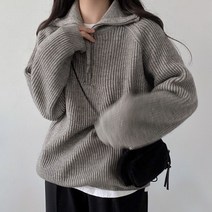 부드러운 지퍼니트 가디건 여성 봄 집업가디건 보라색 지퍼 스웨터 자켓