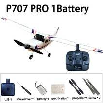 무선 조종 비행기 헬기 드론 최신 RC 비행기 P707G 24G 3D/6G 자이로스코프 3Ch RC 비행기 고정 날개 비행기야외 드론 RTF 세스나 182 비행기, 05 PRO 1 battery