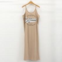 캘리 코튼 옆트임 나시 롱원피스 민소매 바캉스룩 홈웨어