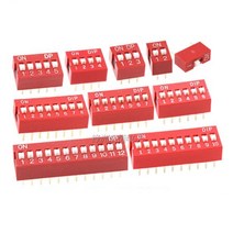 토글 스위치 100 개/몫 DIP 스위치 슬라이드 유형 빨간색 2.54mm 피치 2 행 토글 1P2P 3P 4P 5P 6P 7P 8P 1, 05 5P