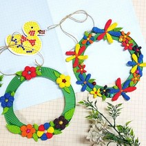 5인세트 어르신 공예수업 실버미술 클레이 꽃 리스만들기 노인복지관 방과후학습 교구