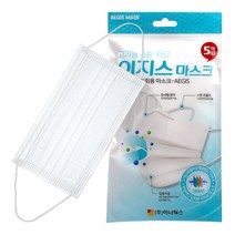 이지스 일회용 부직포 마스크 5매입 (성인용 화이트), 단품