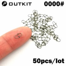 Outkit 50pcs 스테인레스 스틸 핀 회전 낚시 액세서리 커넥터 루어 클립 롤링 회전 바다 낚시 태클, 4