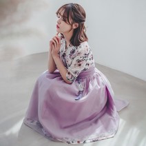 수설화 물모시 라벤더 허리치마