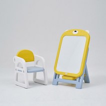 크리스마스선물 3살 학습놀이 자석보드의자세트 노랑 공부테이블 책상