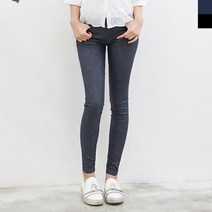 돌드업 시크해 보이는 여자 코팅 스판 유광 스키니진 슬림한
