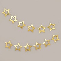 반짝 종이별 아웃라인 가랜드 골드