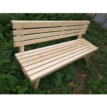 야외 공원 평 벤치 원목 정원 펜션 테라스 벤치 의자, 페인트 없는 통나무 150x40x75