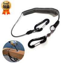 윤인컴퍼니 낚시대 분실방지 스텐줄 안전 고리 줄 스프링고리 와이어 낙하 방지 낚시대 안전줄 와이어고리 블랙불, 1개