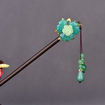 중국 민족 고대 머리핀 모자를 쓰고 있죠 Hanfu 술 공주 단계 흔들어 특성 나무 컬러 유약, 21 21Green Pendant