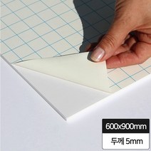 현진 [10장묶음] 단면접착 보드롱 우드락 600x900mm 5T 백색/인테리어 POP
