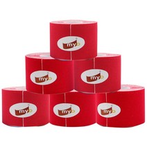 마이오 테이핑 테이프 5cm X 5m(6롤) 스포츠테이프 국산고품질, 빨강(red)5cm x 6롤, 1개