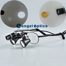 2.5X 3X 3.5X 옵션 티타늄 프레임 쌍안 치과 외과 LOUPES LED 빛 서클 우수한 라이트 스팟과 함께, S (280-380 mm)