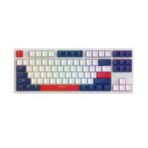 ZIYOULANG K87 유선 백색 LED 조명 게임 기계식 키보드 교체축, White Blue
