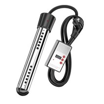 이국주온수기 미니 전기 온수기 200ml 50리터 심야 돼지꼬리 열선 히터 3000 220 보일러 물 가열 요소 휴대용 침수 서스펜션 욕실 수영장 플러그, 검은색, 오 플러그