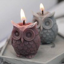 3D 올빼미 양초 금형 양초 만들기용 실리콘 금형 석고 왁스 금형용 DIY 수제 수지 금형, 무작위 색상