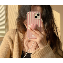 캔디 스트라이프 하트 그립톡 아이폰케이스
