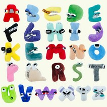 토이즈데이 알파벳 로어 인형 26개 세트 숫자 넘버 레인보우프렌즈 애착 봉제 파닉스 입문, 26종 세트