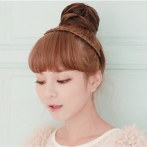고운머리 똥머리 가발 당고머리 회오리 곱창가발 업스타일, 1개, 믹스골드브라운