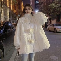 프릴 여성 하이넥 숏 크롭 수입 화이트 예쁜 패딩 점퍼 하이넥 하프 솜 오버핏 SY