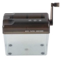 가정용파쇄기 파세기 쇄절기 Portable Shredder Transparent Dust Box Manual Paper for Office Desktop Ho, 02 Grey