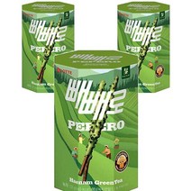 롯데 Pepero 녹차 빼빼로 하남그린티 운동회 초등학생 편의점 간식 탕비실 사무실 등산 막대과자 132g, 3개