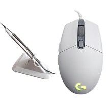 로지텍 G102 2세대 LIGHTSYNC 게이밍 유선 마우스 MU0054 + 번지대, 화이트
