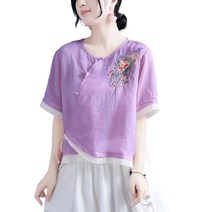 자칠 여성 린넨 삼베옷 면마소재 빅사이즈 상의 계량 생활한복 여름법복 개량 린낸