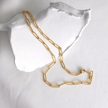 써지컬스틸 클립 체인 골드 초커 목걸이