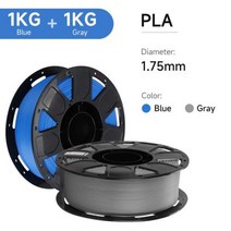 휴비나인 3d펜잉크 CREALITYPLAPETG 175mm 필라멘트 PLA 3D 인쇄 재료 기포 없음막기워핑 강력한 본딩 모든 FDM 프린터용, blue and gray