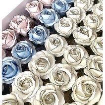 샤넬장미 비누꽃 50송이+비누꽃대50개, 샤넬장미50