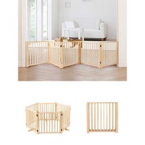 애완견 울타리 접이식 나무 격리문, 블럭 5개(높이 58 길이 290CM)중형견용