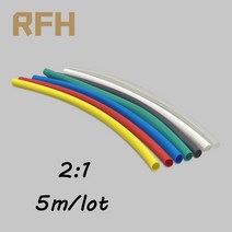 폴리올레핀 수축 열 튜브 절연 수리 와이어 다양한 색상 5 m 2:1 1 2 3 6 mm, 블루_1.5mm