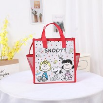 귀여운 캐릭터 도시락 가방 피크닉백 시나모롤 쿠로미 지퍼 보온보냉가방 도시락가방 물통 수납, Snoopy 29
