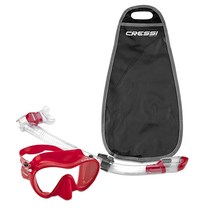 Cressi Italian Boutique Collection - 강화 유리 렌즈 프레임리스 스쿠버 스노클 마스크 - 엡실론 드라이 스노클 세트 올 블랙 메탈릭