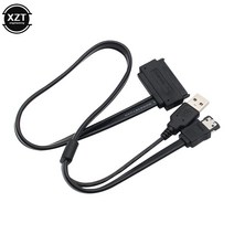 Cable 50cm 하드 디스크 드라이브 SATA 22 핀-eSATA 데이터 B 전원 케이블 2-in-1 HDD 2.5 인치 노트북 변, 01 black