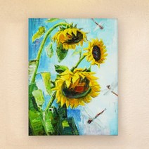 김은옥 해바라기 액자 행운 풍수 재물 황금, 2-평안한 하루, 50호 [80.3 X 116.8cm], A06 골드 알루미늄액자