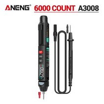 후크메타 멀티미터 ANENG-A3008 디지털 6000 카운트 지능형 전문 멀티 미터 센서 펜 테스터 전류 측정기 비접촉 전압계, A3008_2, 2.A3008